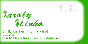 karoly hlinka business card
